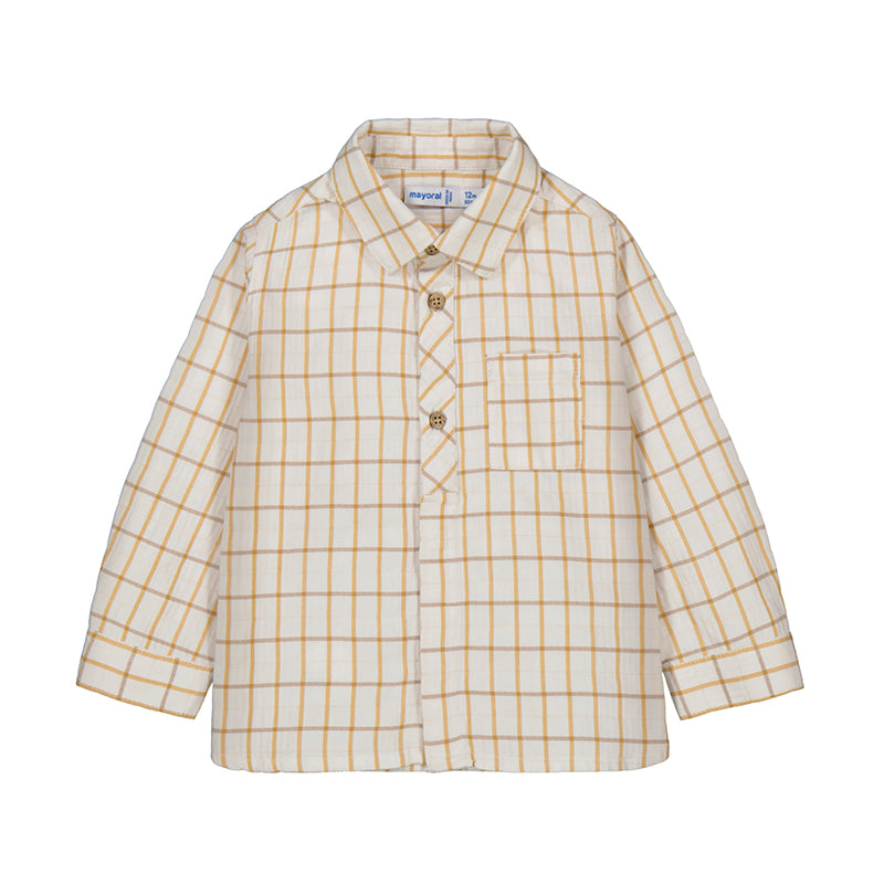 L/s checked shirt-mustard 2110