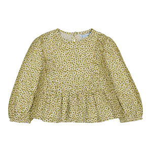 Bambula knit print blouse-olive 2113