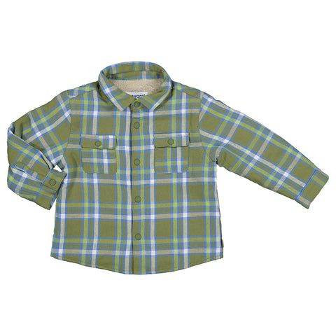 Lined plaid shirt-forest 2187