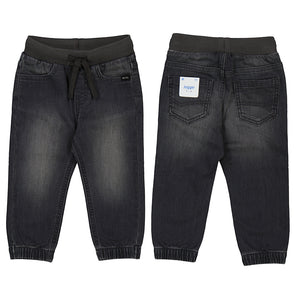 Soft denim jogger pants -dark grey 2508