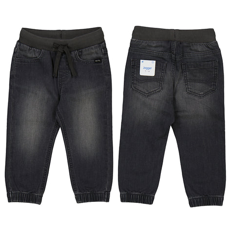 Soft denim jogger pants -dark grey 2508