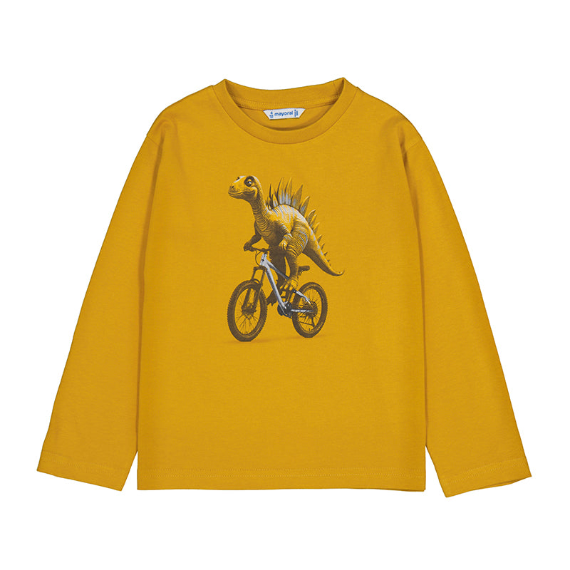 L/S Dino Tee-Mustard 4087