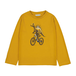 L/S Dino Tee-Mustard 4087