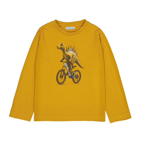 L/S Dino Tee-Mustard 4087