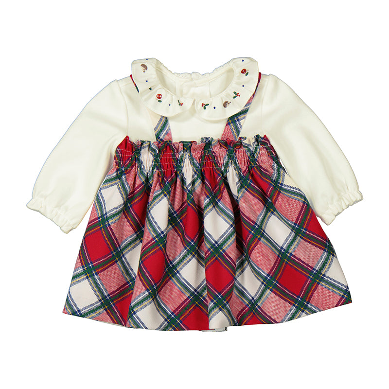 Plaid dress-red 2801