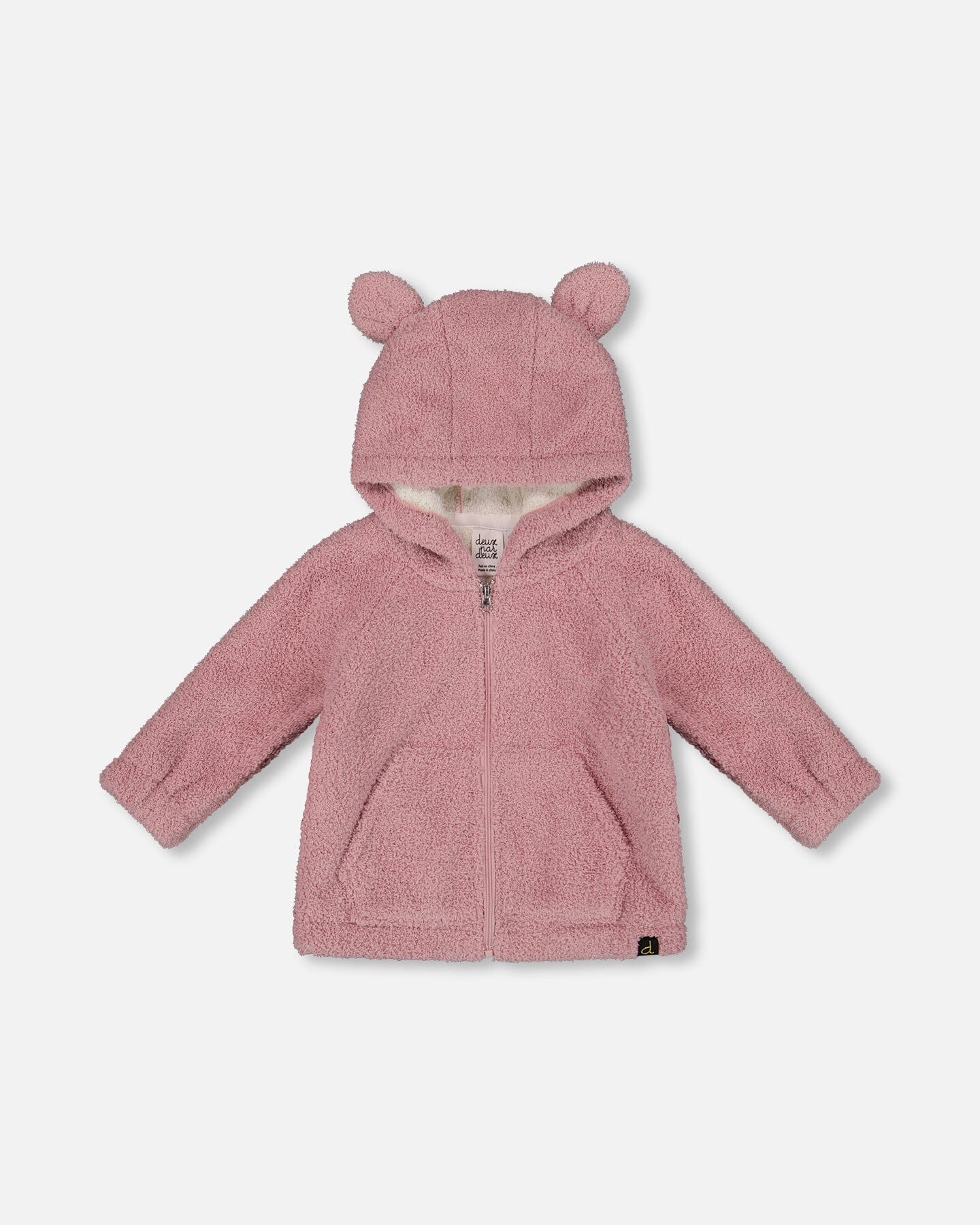 Hooded Plush Jacket- Dawn Pink