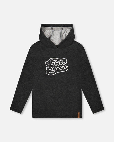 Dino Skull Soft Brushed Jersey Hooded Tee