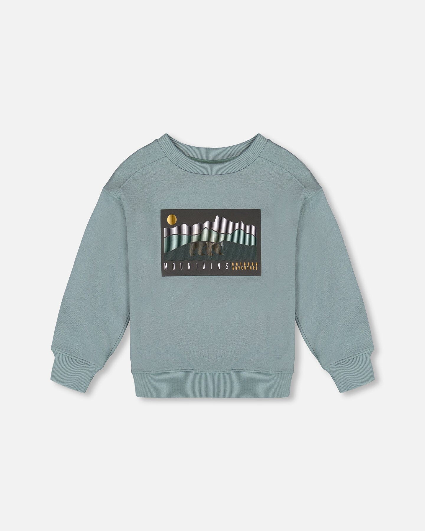 Animated Print French Terry Sweatshirt Sage Green
