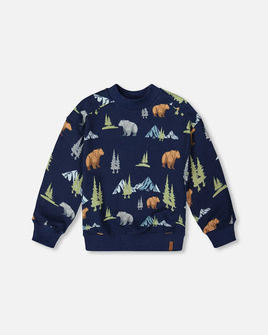 Pullover Fleece Sweatshirt Navy Bears