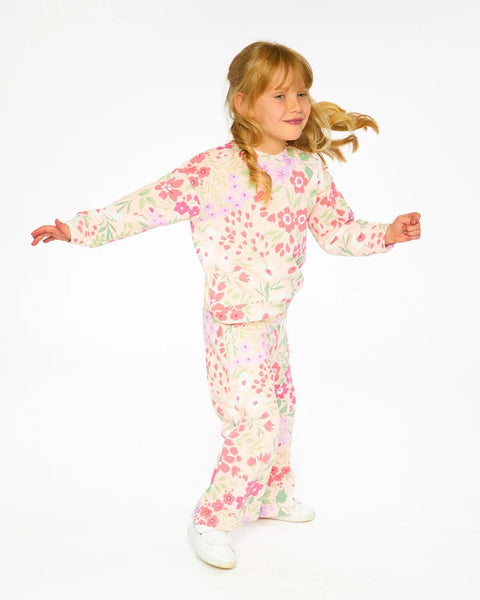 French Terry Sweatshirt- Pink Meadow