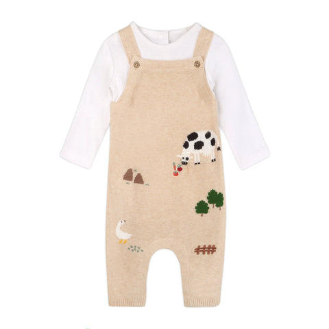 Farm Embroidered Overall Set
