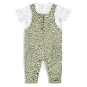 Sage Floral Overall Set-Sage