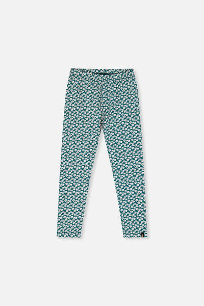 Organic Cotton Leggings-Green Daisy Print