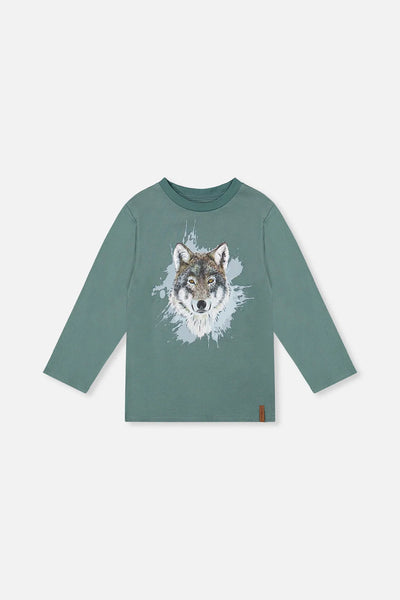 Long Sleeve T-Shirt Turquoise-Wolf