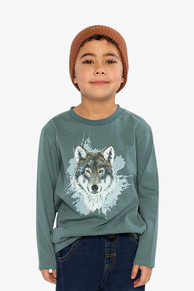 Long Sleeve T-Shirt Turquoise-Wolf