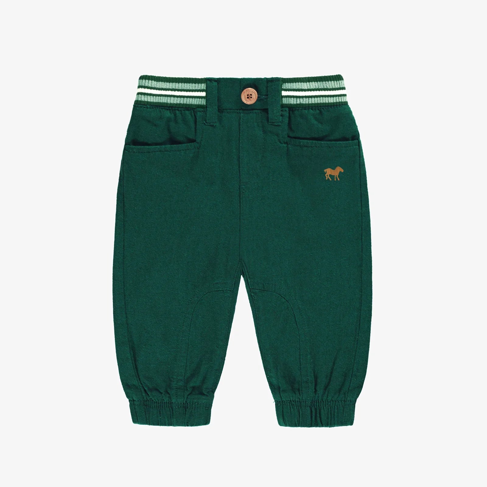 Green pants in linen and cotton