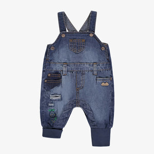 Medium blue denim overalls with faded effect
