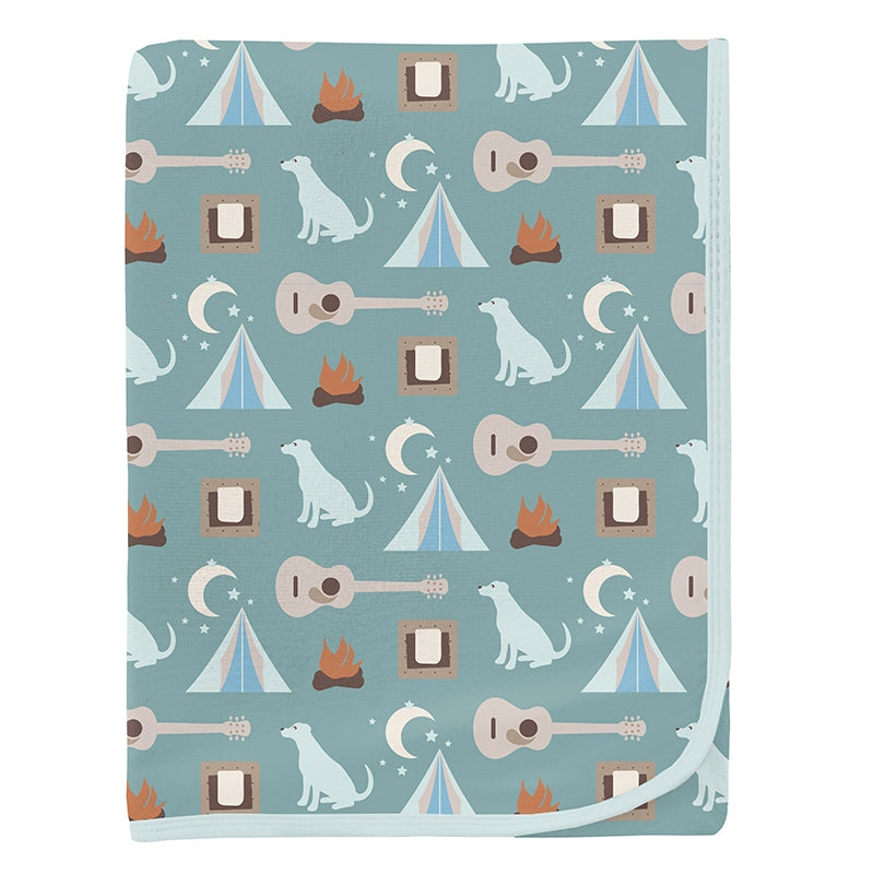 Print Swaddling Blanket -Jade Campfire