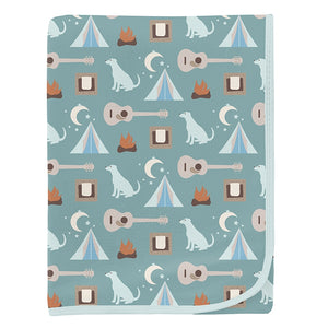 Print Swaddling Blanket -Jade Campfire