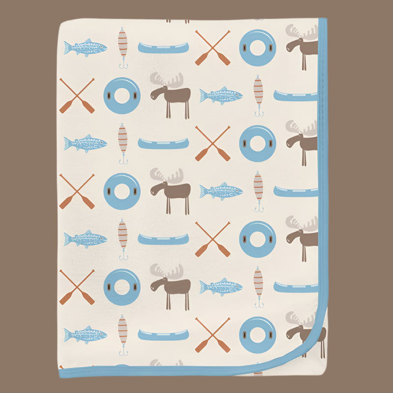 Print Swaddling Blanket -Natural Lake Life
