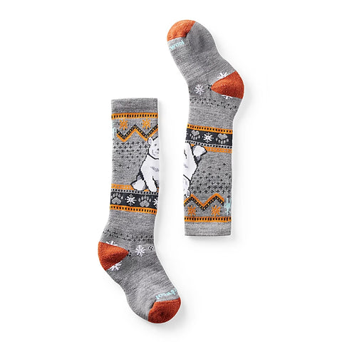 Kids' Wintersport Full Cushion Polar Bear Pattern Over The Calf Socks