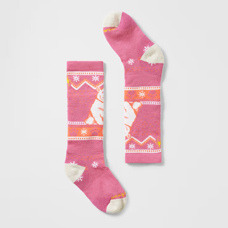 Kids' Wintersport Full Cushion Polar Bear Pattern Over The Calf Socks