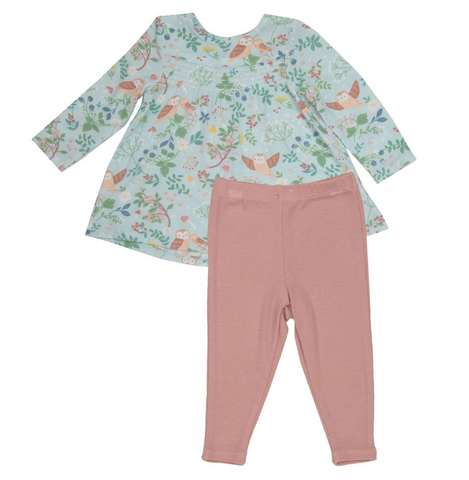 Pretty Owls Smocked Top And Legging