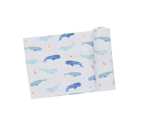 WHALE HELLO THERE Bamboo Swaddle