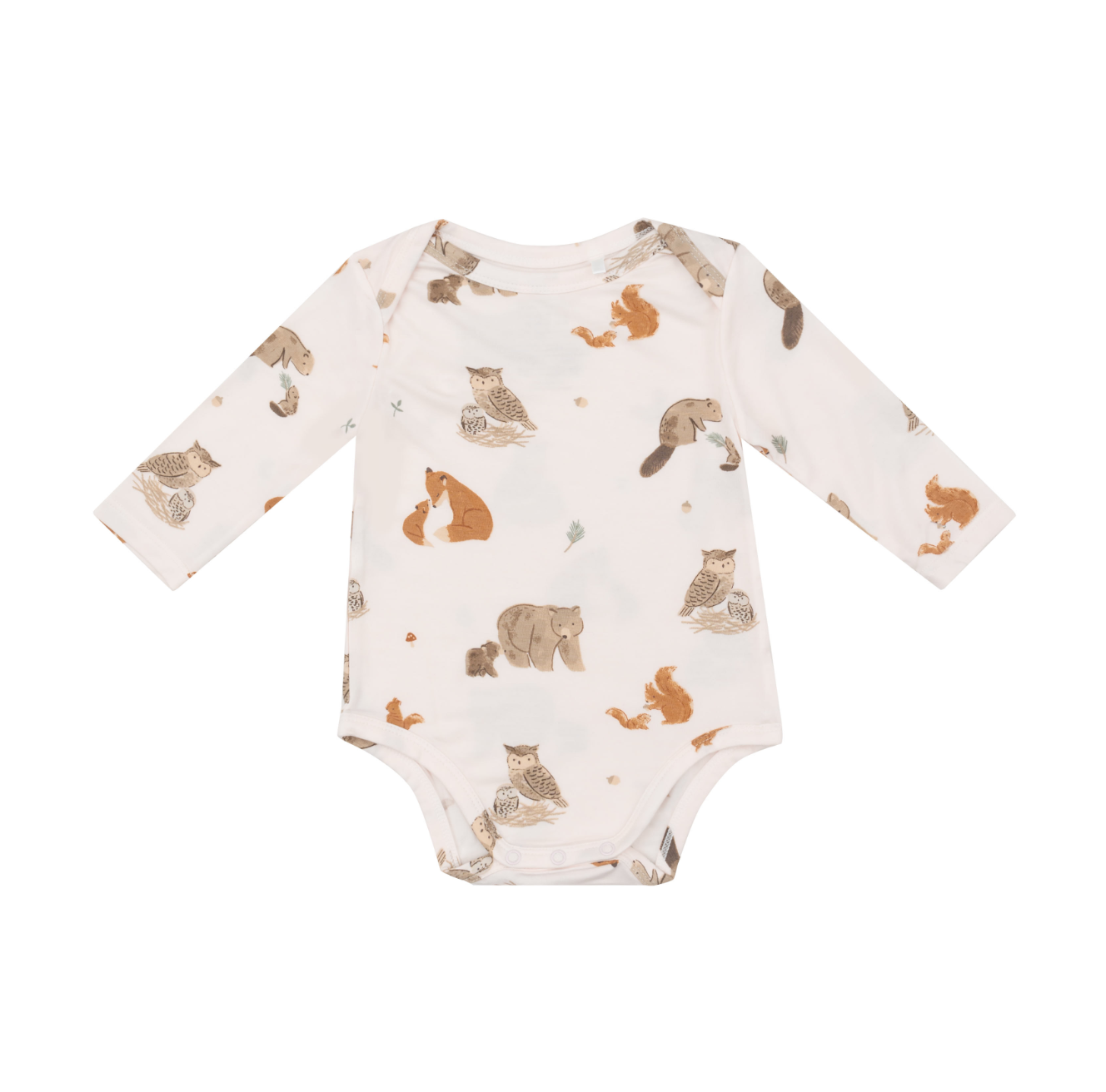 Mixed Woodland Animals Pink Bodysuit