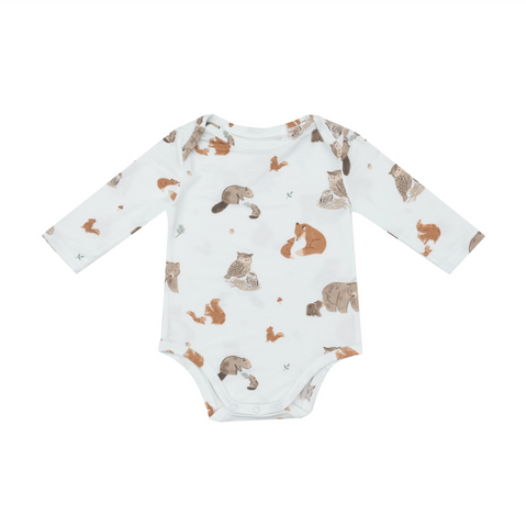 Mixed Woodland Animals Blue Bodysuit