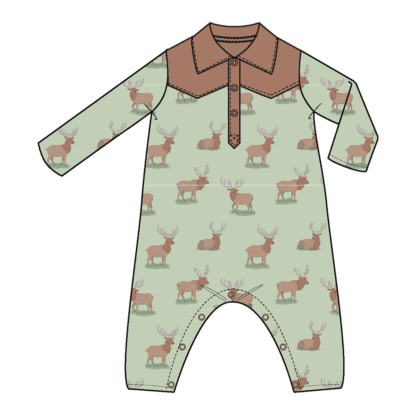 Elk - L/s Cowboy Romper