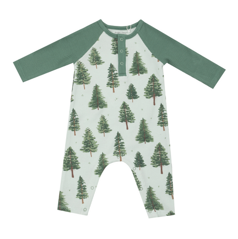 Forest Trees - L/S Raglan Romper