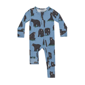 Black Bears 2-Way Zipper Romper