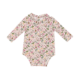 Acorn Floral Peter Pan Collar Bodysuit