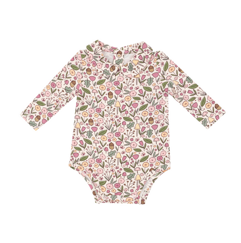 Acorn Floral Peter Pan Collar Bodysuit