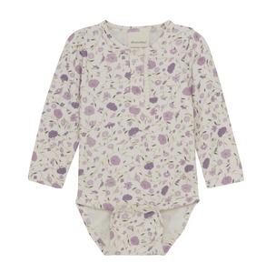 L/S Onesie-Purple Floral