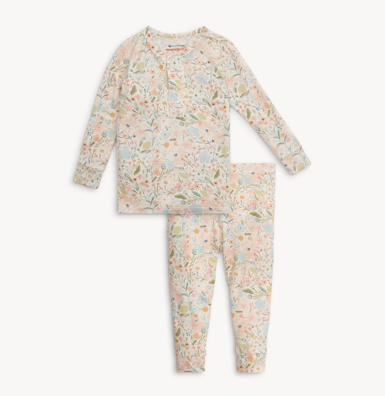 CHARLOTTE  L/S PAJAMA SET W/ RUFFLE