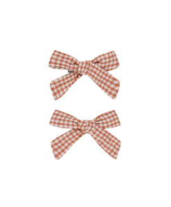 BOWS, SET OF 2 || POPPY GINGHAM