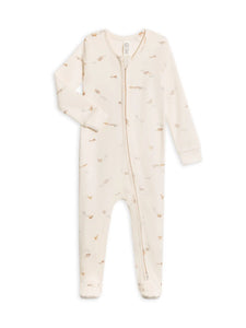 Organic Baby Peyton Zipper Sleeper - Airplane / Mist