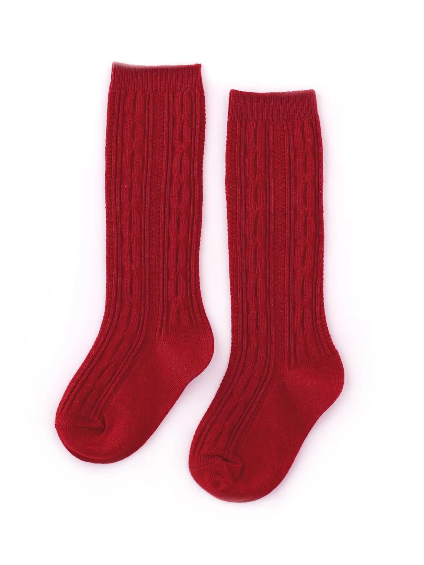 Cherry Cable Knit Knee Highs