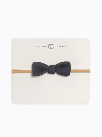 Organic Baby Dainty Bow Headband -Navy