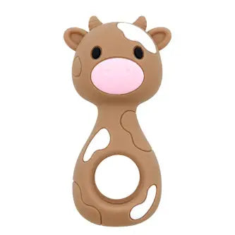 Silicone Cow Teether Rattle