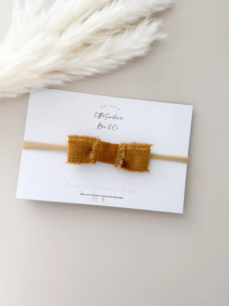 Velvet Fringe Bow Headband