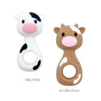 Silicone Cow Teether Rattle