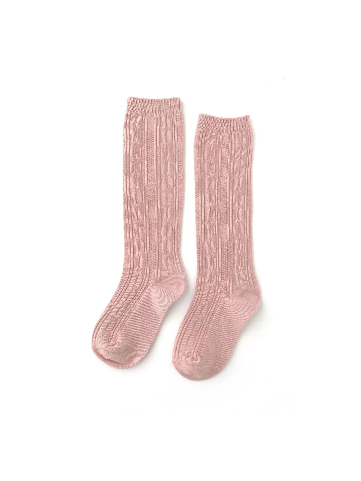 Blush Cable Knit Knee Highs