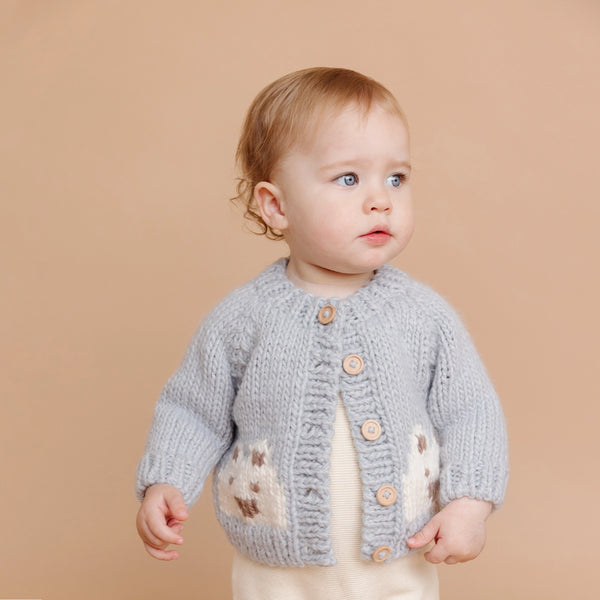 Bear Cardigan-Bowie Grey