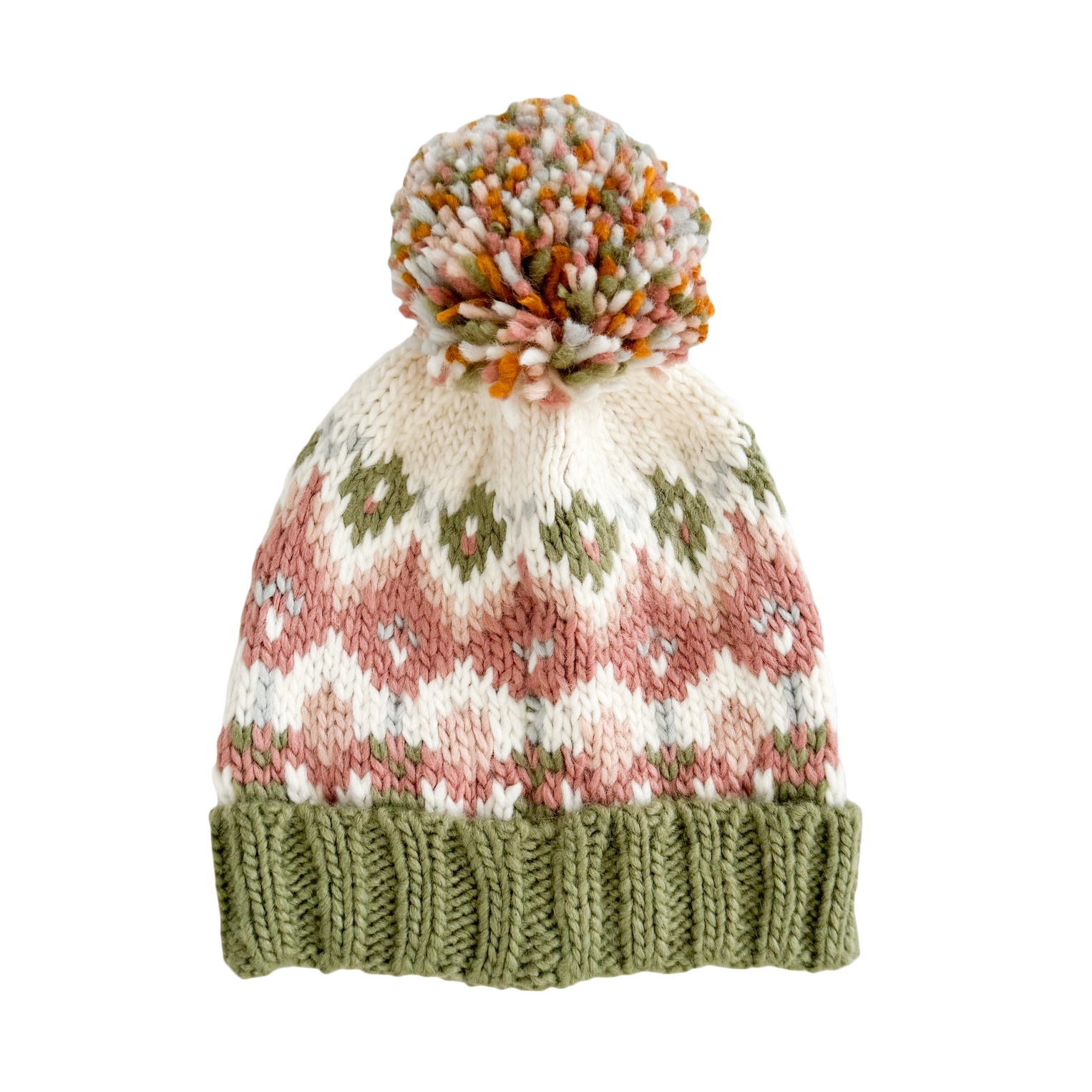 Fairisle Knit Hat- Pastel