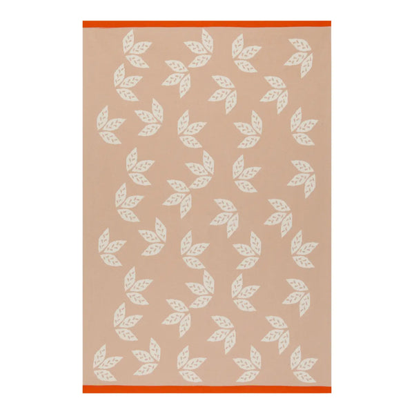 Cotton Knit Stroller/Pram Baby Blanket- Reversible Leaf Pink