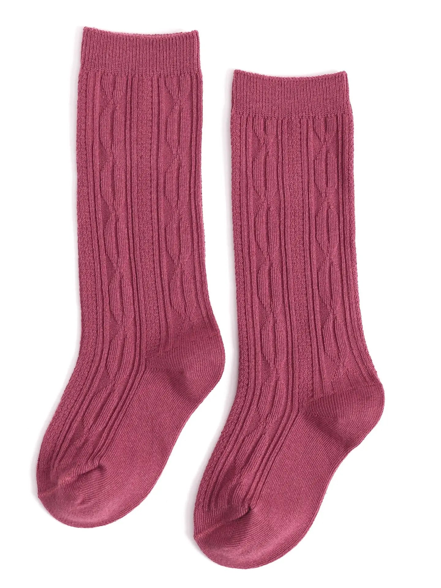 Mulberry Cable Knit Knee Highs