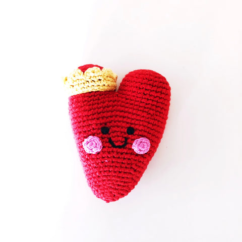 Plush Heart Baby Toy Red